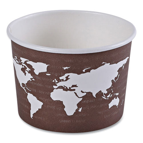 Image of Eco-Products® World Art Renewable and Compostable Food Container, 8 oz, 3.04" Diameter x 2.3" h, Brown, Paper, 50/Pack, 20 Packs/Carton