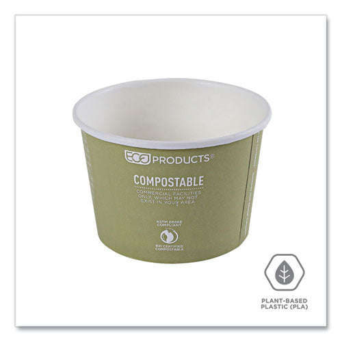 Image of Eco-Products® World Art Renewable and Compostable Food Container, 16 oz, 4.05" Diameter x 3" h, Seafoam, Paper, 25/Pack, 20 Packs/Carton