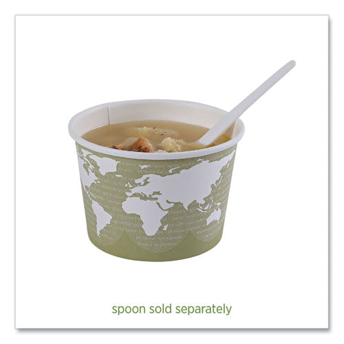 Image of Eco-Products® World Art Renewable and Compostable Food Container, 16 oz, 4.05" Diameter x 3" h, Seafoam, Paper, 25/Pack, 20 Packs/Carton