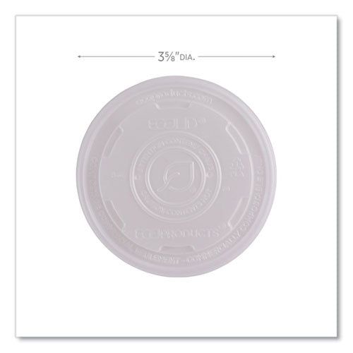 Image of Eco-Products® World Art PLA-Laminated Soup Container Lids, Fits 8 oz, Translucent, Plastic, 50/Pack, 20 Packs/Carton