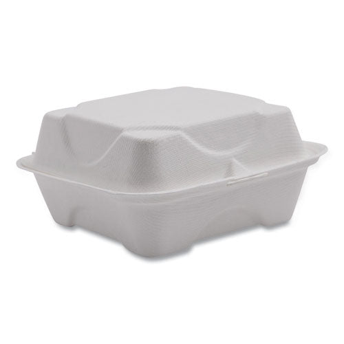 Image of Eco-Products® Vanguard Renewable And Compostable Sugarcane Clamshells, 6 X 6 X 3, White, 500/carton