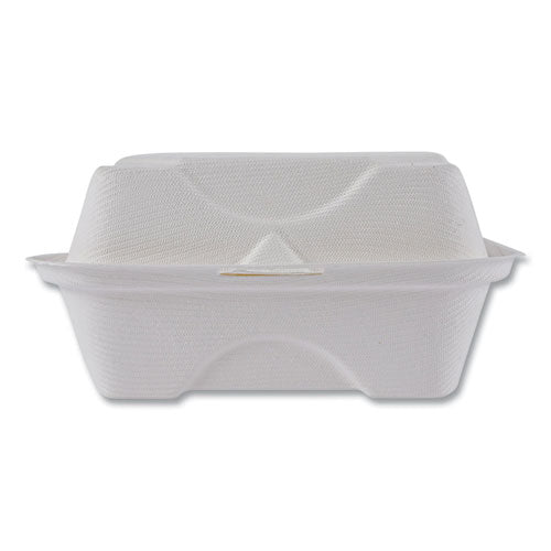 Image of Eco-Products® Vanguard Renewable And Compostable Sugarcane Clamshells, 6 X 6 X 3, White, 500/carton
