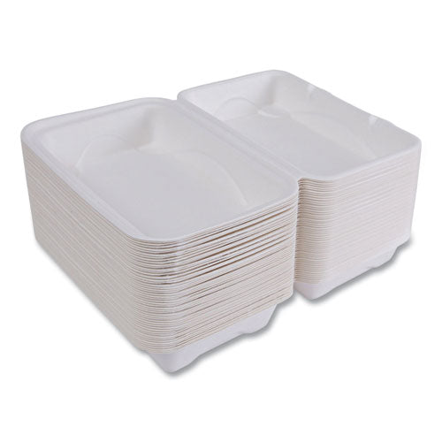 Image of Eco-Products® Vanguard Renewable and Compostable Sugarcane Clamshells, 9 x 6 x 3, White, 250/Carton