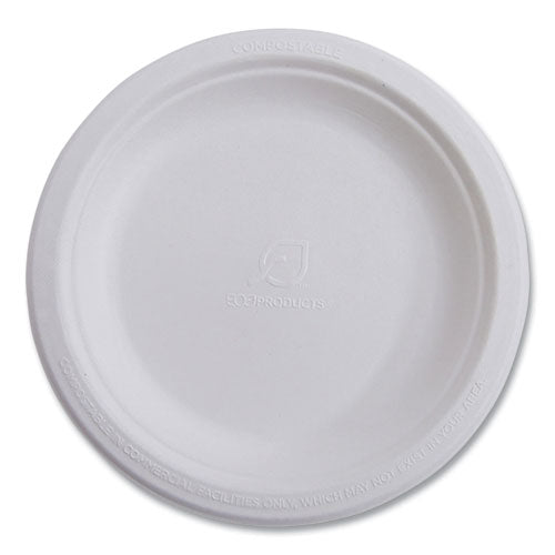 Image of Eco-Products® Vanguard Renewable And Compostable Sugarcane Plates, 10" Dia, White, 500/carton