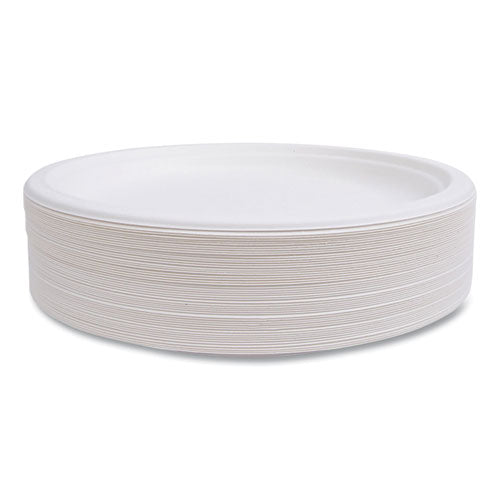 Image of Eco-Products® Vanguard Renewable And Compostable Sugarcane Plates, 10" Dia, White, 500/carton
