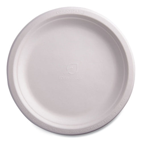 Image of Eco-Products® Vanguard Renewable And Compostable Sugarcane Plates, 9" Dia, White, 500/carton