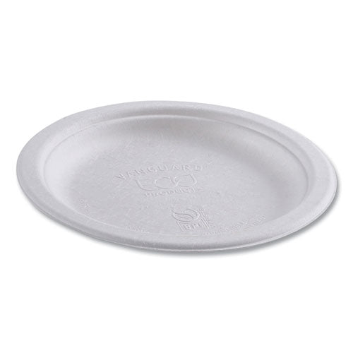 Image of Eco-Products® Vanguard Renewable And Compostable Sugarcane Plates, 6" Dia, White, 1,000/carton