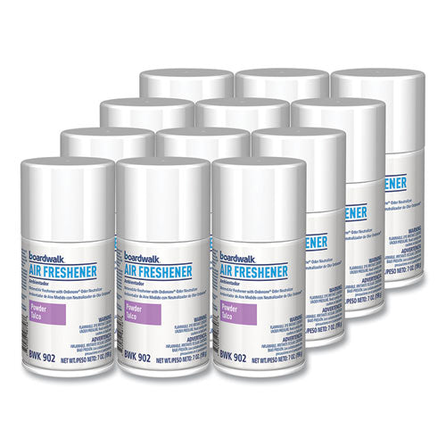 Image of Boardwalk® Metered Air Freshener Refill, Powder Mist Scent, 7 oz Aerosol Spray, 12/Carton