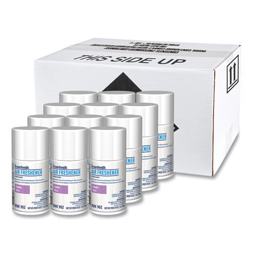 Image of Boardwalk® Metered Air Freshener Refill, Powder Mist Scent, 7 oz Aerosol Spray, 12/Carton