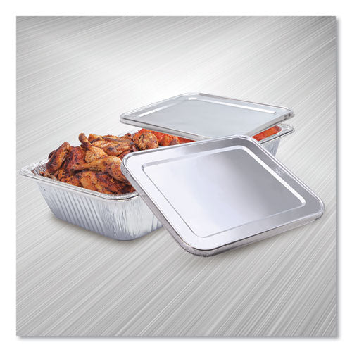 Image of HFA® Steam Table Pan Lids, Full Curl Edge, Fits Half-Size Pan, 0.62" Deep, 11.16 x 12.75, 100/Carton