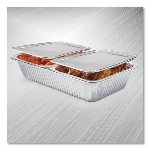Image of HFA® Steam Table Pan Lids, Full Curl Edge, Fits Half-Size Pan, 0.62" Deep, 11.16 x 12.75, 100/Carton