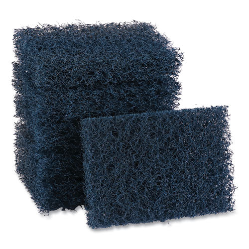 Image of Boardwalk® Extra Heavy-Duty Scouring Pad, 3.5 x 5, Dark Blue, 20/Carton