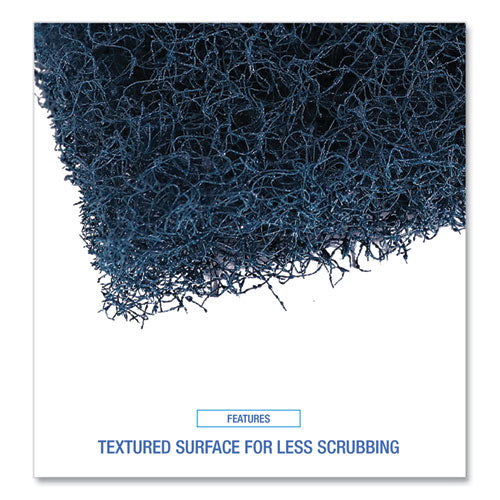 Image of Boardwalk® Extra Heavy-Duty Scouring Pad, 3.5 x 5, Dark Blue, 20/Carton