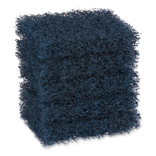 Image of Boardwalk® Extra Heavy-Duty Scouring Pad, 3.5 x 5, Dark Blue, 20/Carton