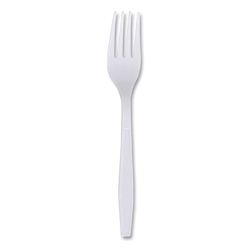 Image of Boardwalk® Heavyweight Wrapped Polypropylene Cutlery, Fork, Plastic, White, 1,000/Carton
