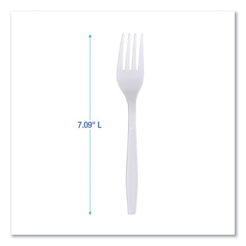 Image of Boardwalk® Heavyweight Wrapped Polypropylene Cutlery, Fork, Plastic, White, 1,000/Carton