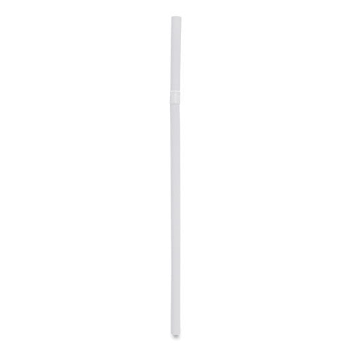 Image of Boardwalk® Flexible Wrapped Straws, 7.75", Plastic, White, 500/pack, 20 Packs/carton