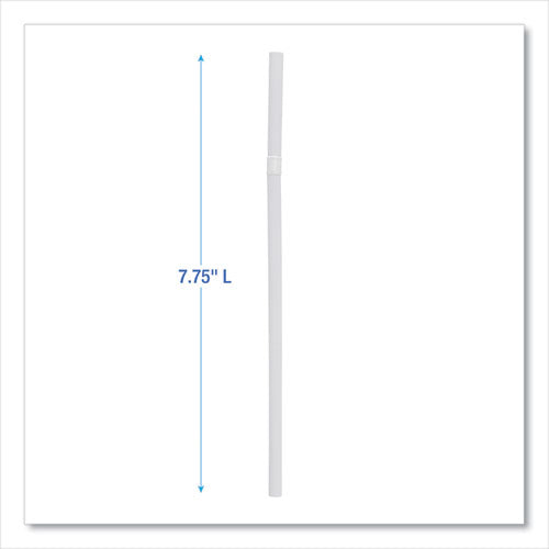 Image of Boardwalk® Flexible Wrapped Straws, 7.75", Plastic, White, 500/pack, 20 Packs/carton