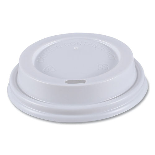 Image of Boardwalk® Hot Cup Lids, Fits 8 oz Hot Cups, Plastic, White, 50/Sleeve, 20 Sleeves/Carton