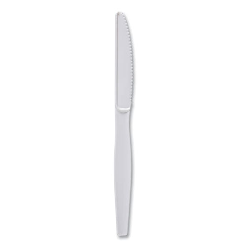 Image of Boardwalk® Heavyweight Polystyrene Cutlery, Knife, Plastic, White, 1,000/Carton