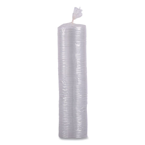Image of Boardwalk® PET Cold Cup Lids, Fits 14 oz to 24 oz Cold Cups, Plastic, Clear, 100/Sleeve, 10 Sleeves/Carton