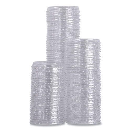 Image of Boardwalk® Souffle/Portion Cup Lids, Fits 1 oz Portion Cups, Plastic, Clear, 2,500/Carton