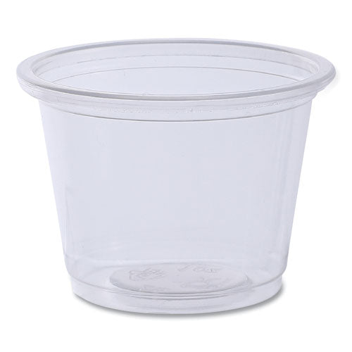 Image of Boardwalk® Souffle/Portion Cups, 1 oz, Plastic, Clear, 125/Sleeves, 20 Sleeves/Carton