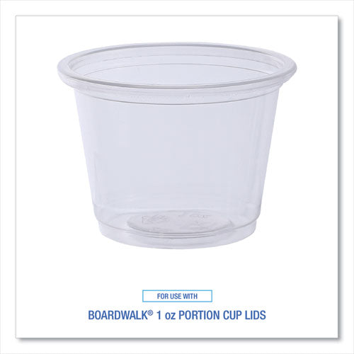 Image of Boardwalk® Souffle/Portion Cups, 1 oz, Plastic, Clear, 125/Sleeves, 20 Sleeves/Carton