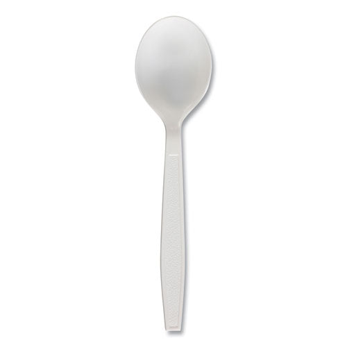 Image of Boardwalk® Heavyweight Polypropylene Cutlery, Soup Spoon, Plastic, White, 1,000/Carton