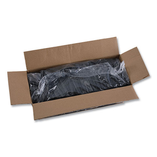 Image of Boardwalk® Heavyweight Polypropylene Cutlery, Spoon, Plastic, Black, 1,000/Carton