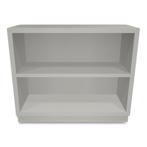 Image of HON® Metal Bookcase, Two-Shelf, 34.5w x 12.63d x 29h, Light Gray