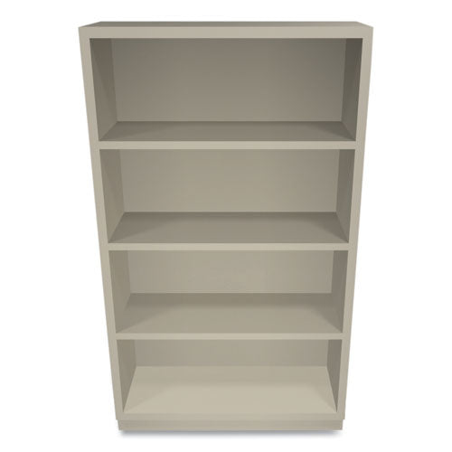 Image of HON® Metal Bookcase, Four-Shelf, 34.5w x 12.63d x 59h, Putty