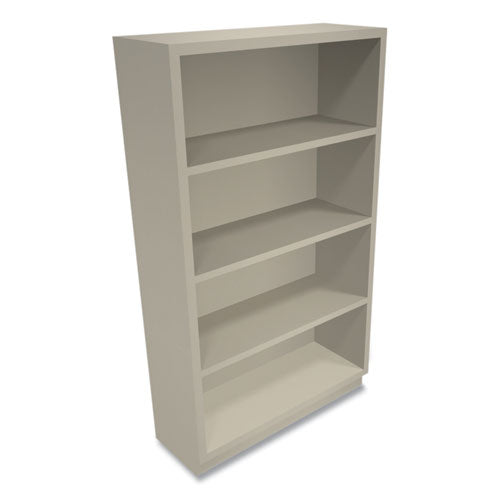 Image of HON® Metal Bookcase, Four-Shelf, 34.5w x 12.63d x 59h, Putty
