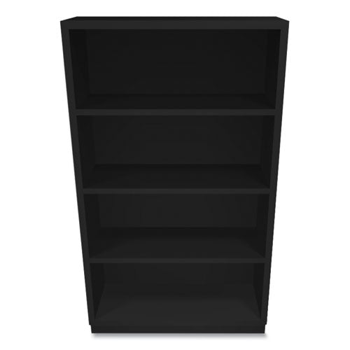 Image of HON® Metal Bookcase, Four-Shelf, 34.5w x 12.63d x 59h, Black