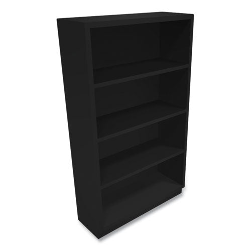 Image of HON® Metal Bookcase, Four-Shelf, 34.5w x 12.63d x 59h, Black