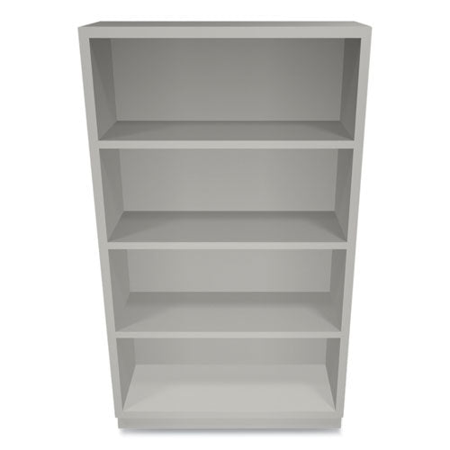 Image of HON® Metal Bookcase, Four-Shelf, 34.5w x 12.63d x 59h, Light Gray