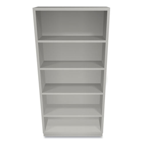 Image of HON® Metal Bookcase, Five-Shelf, 34.5w x 12.63d x 71h, Light Gray