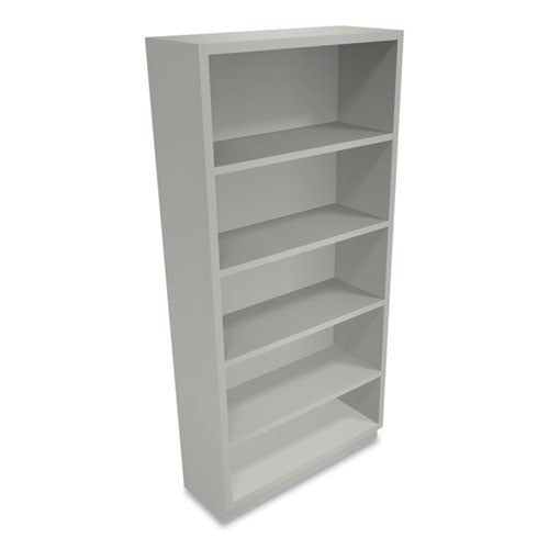 Image of HON® Metal Bookcase, Five-Shelf, 34.5w x 12.63d x 71h, Light Gray