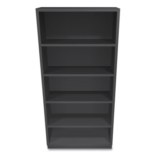 Image of HON® Metal Bookcase, Five-Shelf, 34.5w x 12.63d x 71h, Charcoal
