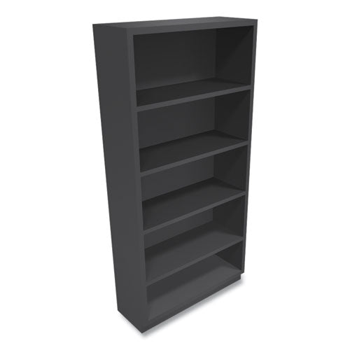 Image of HON® Metal Bookcase, Five-Shelf, 34.5w x 12.63d x 71h, Charcoal
