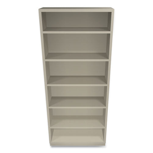 Image of HON® Metal Bookcase, Six-Shelf, 34.5w x 12.63d x 81.13h, Putty