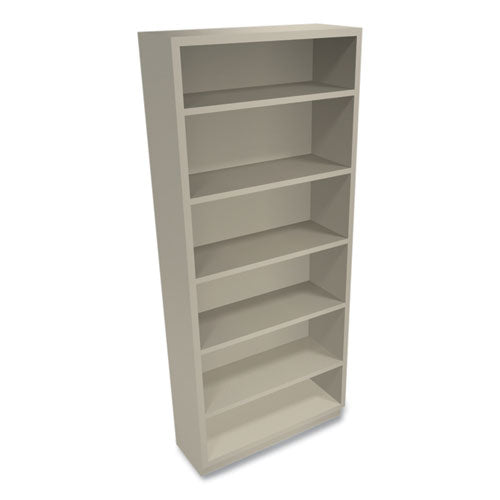 Image of HON® Metal Bookcase, Six-Shelf, 34.5w x 12.63d x 81.13h, Putty