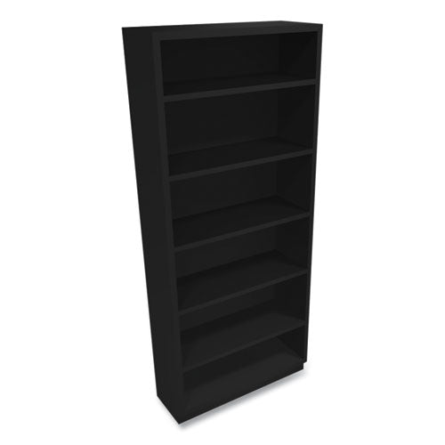 Image of HON® Metal Bookcase, Six-Shelf, 34.5w x 12.63d x 81.13h, Black