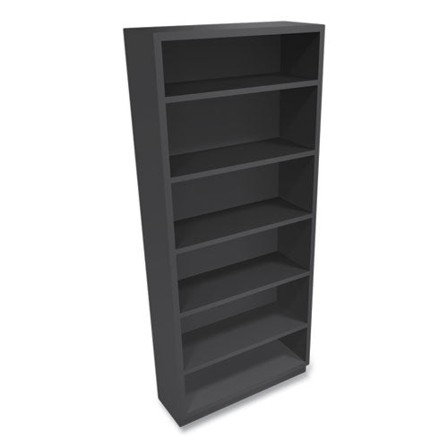 Image of HON® Metal Bookcase, Six-Shelf, 34.5w x 12.63d x 81.13h, Charcoal