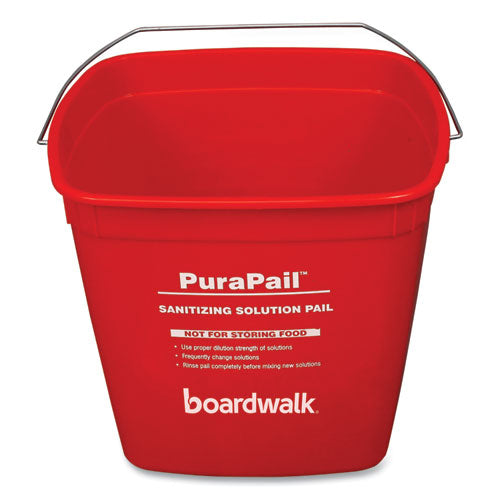 Image of Boardwalk® PuraPail, 6 qt, Polypropylene, Red/White