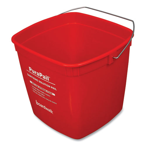 Image of Boardwalk® PuraPail, 6 qt, Polypropylene, Red/White