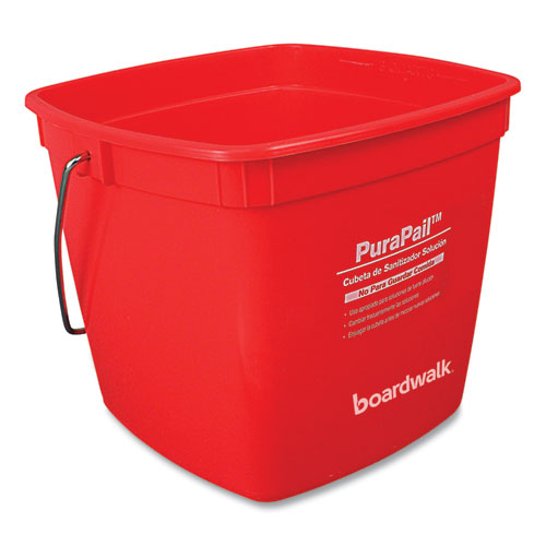 Image of Boardwalk® PuraPail, 6 qt, Polypropylene, Red/White