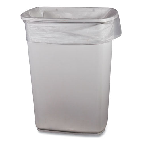 Image of Boardwalk® Low-Density Waste Can Liners, 23 gal, 0.9 mil, 28" x 45", Clear, Perforated Roll, 25 Bags/Roll, 8 Rolls/Carton