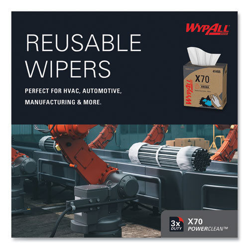 Image of WypAll® X70 Cloths, POP-UP Box, 9.13 x 16.8, White, 100/Box, 10 Boxes/Carton