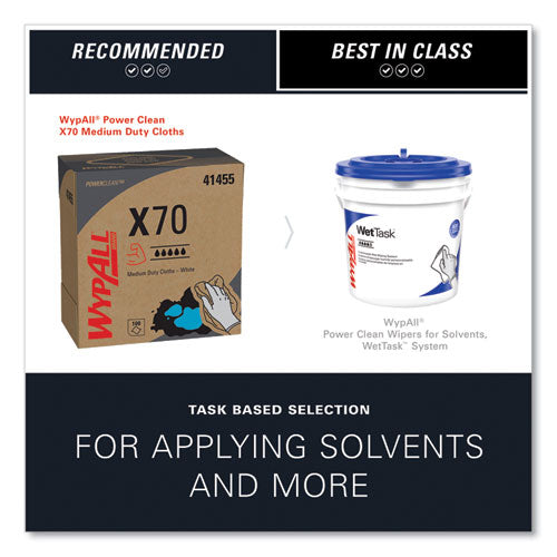 Image of WypAll® X70 Cloths, POP-UP Box, 9.13 x 16.8, White, 100/Box, 10 Boxes/Carton